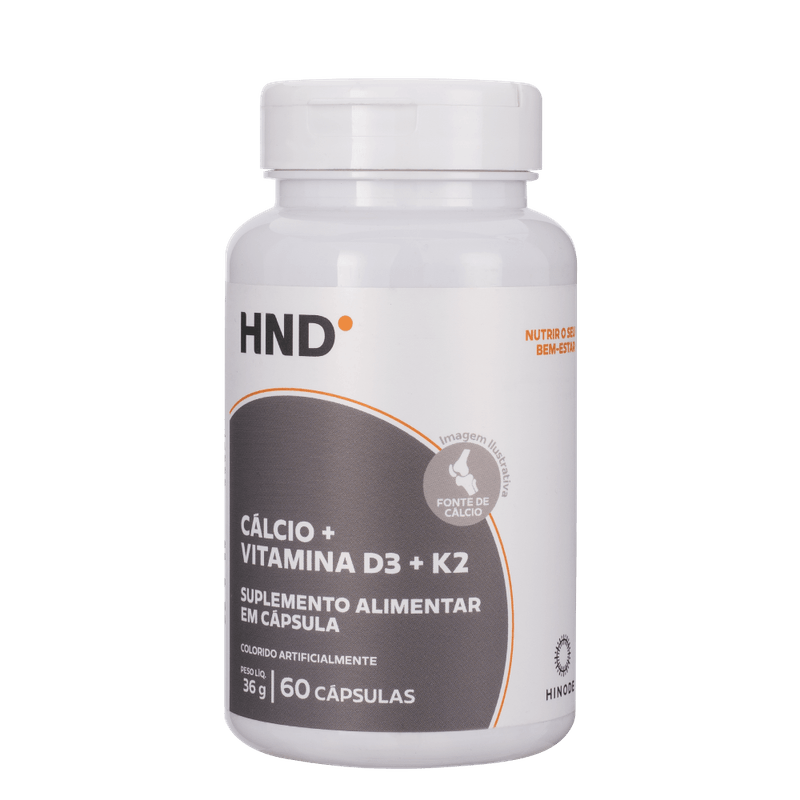 Cálcio + Vitamina D3 + K2 em 60 Cápsulas HND